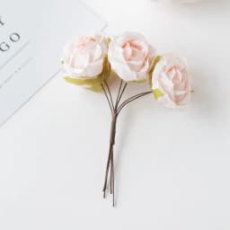 6Pcs Artificial Flowers Wedding Mini Bouquet Wreath Scrapbooking for Home Christmas Decor Diy Holiday Accessories Silk Tea Rose