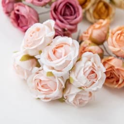 6Pcs Artificial Flowers Wedding Mini Bouquet Wreath Scrapbooking for Home Christmas Decor Diy Holiday Accessories Silk Tea Rose