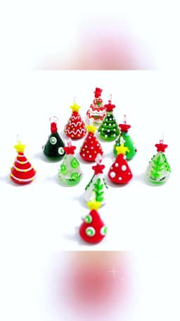 Mini Handmade Glass Christmas Tree Art Figurines Ornaments Colorful High Grade Cute Pendant Xmas Hanging Decor Charm Accessories