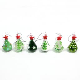 Mini Handmade Glass Christmas Tree Art Figurines Ornaments Colorful High Grade Cute Pendant Xmas Hanging Decor Charm Accessories