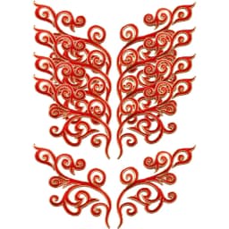 1 Pair Embroidery Golden Thread Flower Patches Fabric Christmas Bride Wedding Dress Bags DIY Festival Accessories Sewing Repair