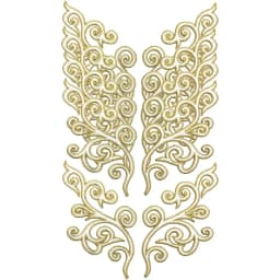 1 Pair Embroidery Golden Thread Flower Patches Fabric Christmas Bride Wedding Dress Bags DIY Festival Accessories Sewing Repair