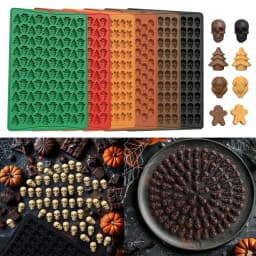 100 Grid Silicone Mold Non-Stick Easy Release DIY Christmas Tree Turkey Gingerbread Man Chocolate Biscuit Skull Ghost Mold