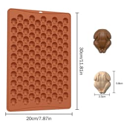 100 Grid Silicone Mold Non-Stick Easy Release DIY Christmas Tree Turkey Gingerbread Man Chocolate Biscuit Skull Ghost Mold