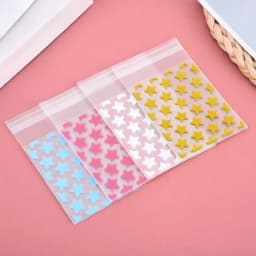 50/100PCS Star Printed Self-Sealing OPP Bags Scratch-Resistant Self-Adhesive Christmas New Year Fashionable Gift Packaging