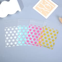50/100PCS Star Printed Self-Sealing OPP Bags Scratch-Resistant Self-Adhesive Christmas New Year Fashionable Gift Packaging