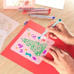 8 Pcs 5.1inch Christmas Painting Stencils Set for DIY Card Window Decor Gift Tags