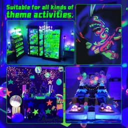 40/60/80 LED Black Light Tube - with switch, 360 degree rotation, UV lamp for glow party, body art, Halloween, Christmas holiday
