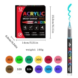 12-120 Colors Acrylic Paint Pens Markers Brush Tip Paint Markers For Rock Painting Wood Canvas Stone,Christmas Gift DIY Crafts
