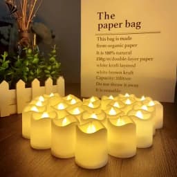 24/48 Pack Flameless Votive Candles Electric Battery Operated LED Tea Lights Fake Candle Warm White for Wedding Table Christmas