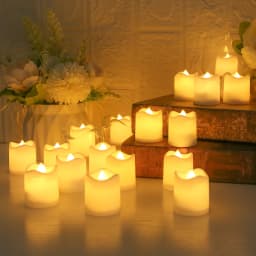 24/48 Pack Flameless Votive Candles Electric Battery Operated LED Tea Lights Fake Candle Warm White for Wedding Table Christmas