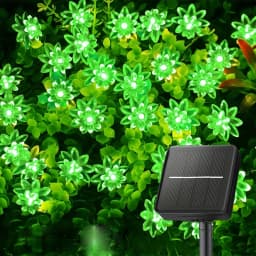 Solar Lotus Flower String Lights, 100/50/20 LED Double Layer Cherry Blossoms Fairy Lights for Garden Fence Patio Yard Christmas