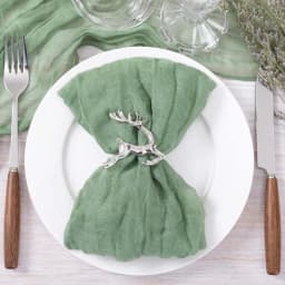 6pcs Cheesecloth Gauze Napkin Sage Green Table Placemat Setting Dining Wedding Party Banquet Christmas Banquets Table Cake Decor