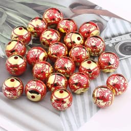 16mm 10pcs Big UV Color Xmas Acrylic Beads Printing Christmas Tree Snowflake Bell Beads For Making Xmas Style Necklace Earring