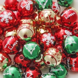 16mm 10pcs Big UV Color Xmas Acrylic Beads Printing Christmas Tree Snowflake Bell Beads For Making Xmas Style Necklace Earring
