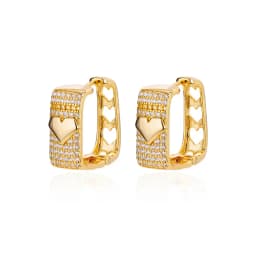 Shiny Zircon Circle Square Hoop Earrings for Women Gold Color Stainless Steel Earrings Luxury Christmas Jewelry Wedding aretes