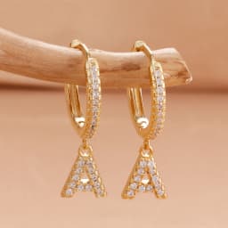 Nidin Hot Sale Initial A-Z Letters Mini Small Hoop Earrings Gold Color Zircon Jewelry Alphabet Fashion Christmas New Year Gift
