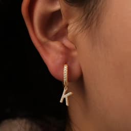 Nidin Hot Sale Initial A-Z Letters Mini Small Hoop Earrings Gold Color Zircon Jewelry Alphabet Fashion Christmas New Year Gift
