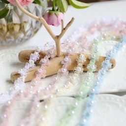 1Yard Beaded Pearl Fringe Ribbon DIY Collar Cuff Garment Lace Applique 1.5CM Wide,Gift Wrapping Christmas Tree Decor