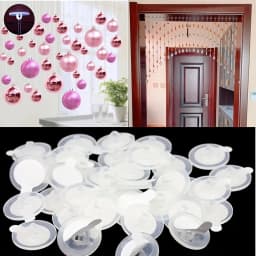 50 Piece Mini Transparent Ceiling Hooks - Easy to Install, Self-Adhesive and Traceless for DIY Decorations, Parties, Christmas