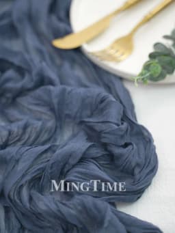 Pleated Table Runner Semi-Sheer Gauze Sage Cheesecloth Table Dining Vintage Wedding Party Bridal Christmas Decoration