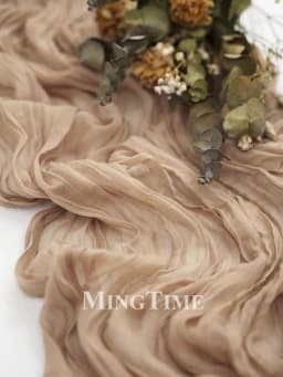 Pleated Table Runner Semi-Sheer Gauze Sage Cheesecloth Table Dining Vintage Wedding Party Bridal Christmas Decoration