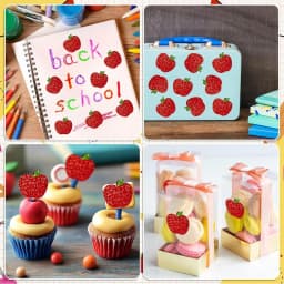 500Pcs Red Apple Stickers Roll 1in Laser Apple Waterproof Decals Christmas Stickers for Party Supplies Envelope Scrapbook Decor