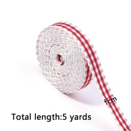 5Yards New 10mm Plaid Cotton Ribbon Wedding Christmas Decoration DIY Sewing Fabric Handmade Bow Ribbons Flower Gift Packaging