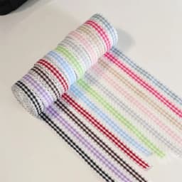 5Yards New 10mm Plaid Cotton Ribbon Wedding Christmas Decoration DIY Sewing Fabric Handmade Bow Ribbons Flower Gift Packaging