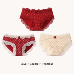 Triangular Panties Set Pack Christmas Day Women Underwear Women's Cotton Briefs Lingerie Sexy Underpants Seamless Lace Intimates