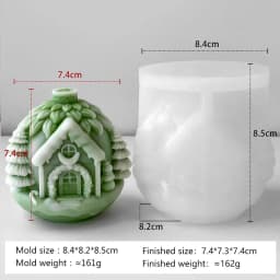 DIY Christmas Tree House Silicone Mold Handmade Aroma Candle Plaster Resin Ornaments Mould Christmas Candle Making Supplies