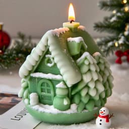 DIY Christmas Tree House Silicone Mold Handmade Aroma Candle Plaster Resin Ornaments Mould Christmas Candle Making Supplies