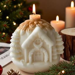 DIY Christmas Tree House Silicone Mold Handmade Aroma Candle Plaster Resin Ornaments Mould Christmas Candle Making Supplies