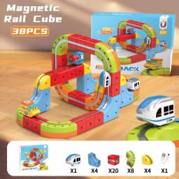 DIY Assemble Magnetic Track Train Toys for Kids Electronic Magical Rail Car Construction Children Educational Toy Christmas Gift