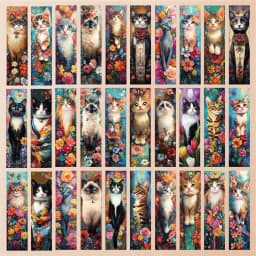 32pcs, Flower Cat Bookmark, Suitable for Back-to-School Season, Christmas, Halloween, Teachers, Readers, and Birthdays.