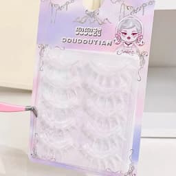 White lashes full strips Natural manga False Eyelashes DIY Wispy Strip lash For Women Halloween Christmas Party makeups