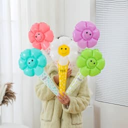 30 Handheld Balloons, Birthday Gift Balloons, Halloween & Christmas Decorations, Daisy Face Design, Kids Party Supplies
