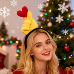 1 Soft Cartoon Plush Thumb Up Gesture Headband - Yellow Hair Accessory Fashion Style Photo Props and Casual Christmas Headband