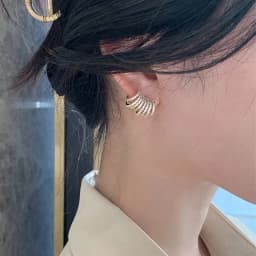 2024 New Bright Crystal Luxury Korean Unusual Claw Stud Earrings Ear Piercing Hook Lrregular Pearl Christmas Jewelry Gift