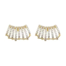 2024 New Bright Crystal Luxury Korean Unusual Claw Stud Earrings Ear Piercing Hook Lrregular Pearl Christmas Jewelry Gift