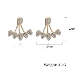 2024 New Bright Crystal Luxury Korean Unusual Claw Stud Earrings Ear Piercing Hook Lrregular Pearl Christmas Jewelry Gift