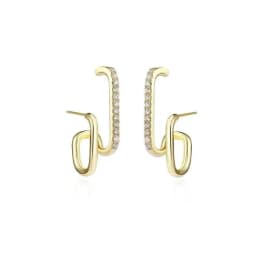 2024 New Bright Crystal Luxury Korean Unusual Claw Stud Earrings Ear Piercing Hook Lrregular Pearl Christmas Jewelry Gift