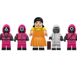 17pcs New Squid Game3 Anime Cartoon TV Bricks Toy Dolls Building Blocks Assemble Toys Model Children Christmas Gifts