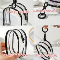 Portable Mini Clear Zipper Storage Bag Keychain Cartoon Doll Mystery Box Organizer for Earphones Chargers for Christmas