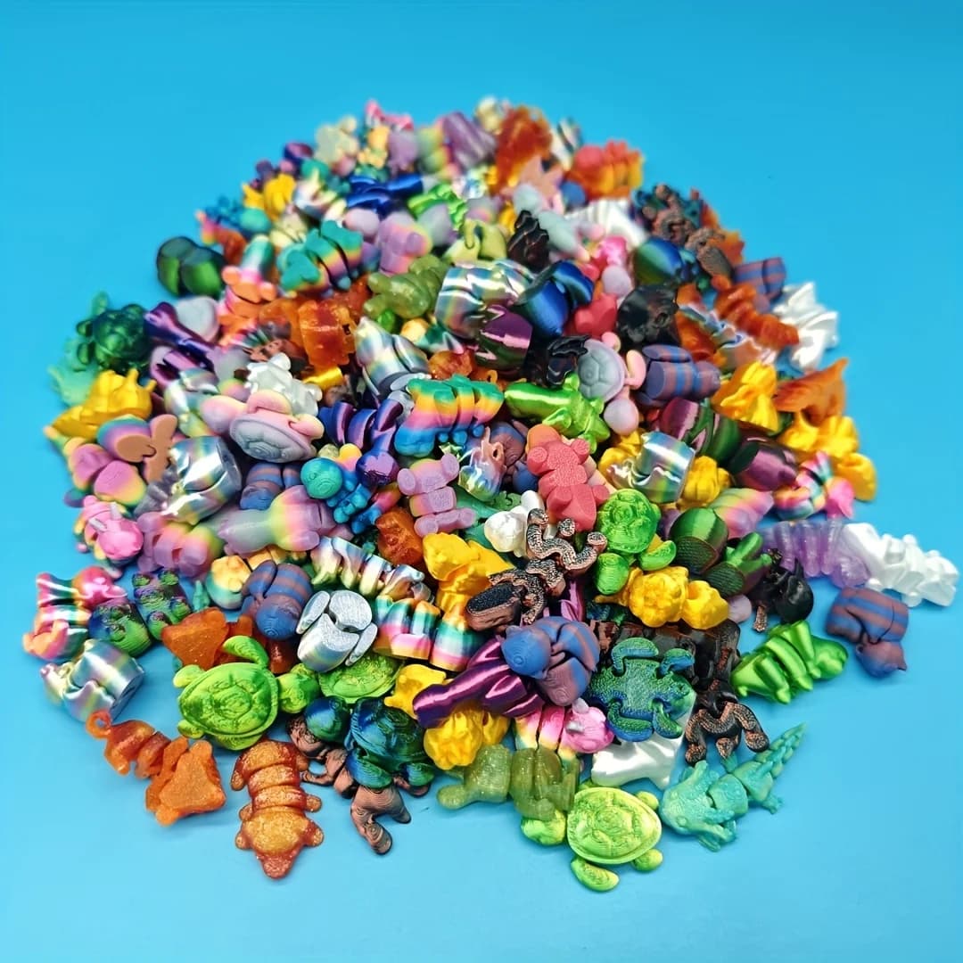 10/30pc [3D printed mini animal decorations] Fantasy animal decorations, bright mixed colors, suitable for home and office decoration, car decoration, Christmas, Halloween and other holiday gifts