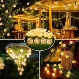 Solar Bubble Balls Lamp String Lights Outdoor Water Drops Outdoor Waterproof Orb Christmas Lights Patio Holiday Party