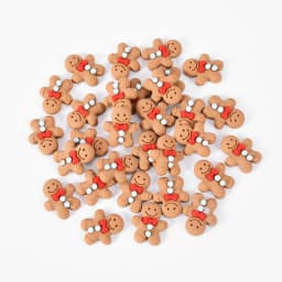 10/20Pcs Christmas Gingerbread Man Resin Flatback Cabochon Figurine Scrapbook Xmas Decoration Ornaments DIY Jewelry Accessories