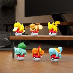 Authentic Pokémon Eevee Handmade Pikachu CHARMANDER SQUIRTLE Cartoon Model Desktop Ornament Children's Toys Christmas Gift