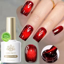 BORN PRETTY 10ml Red Glass Bead Cat Magnetic Gel Ultra Shine Semi Permanent Soak Off UV Gel Christmas Manicure Nail Art Varnish
