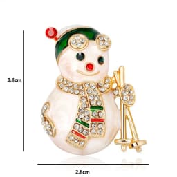 Wuli&baby Lovely Enamel Snowman Brooches Women Rhinestone Christmas New Year Brooch Pins Gifts